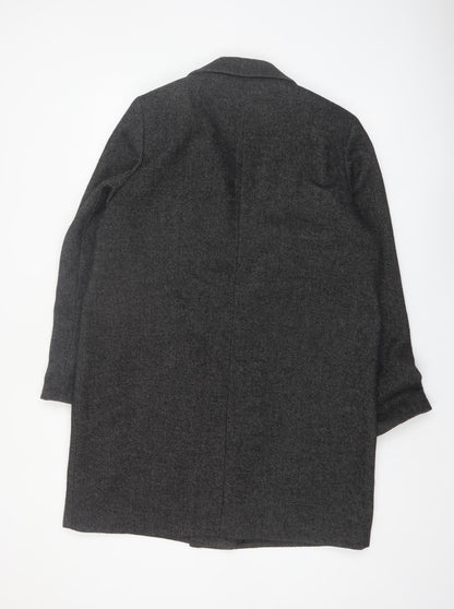 Marks and Spencer Womens Grey Wool Blend Long Overcoat Size 16