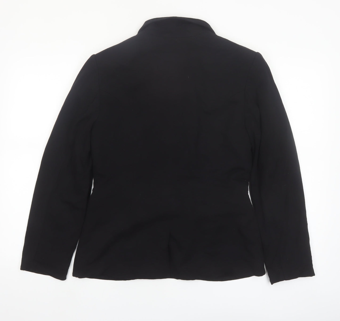 H&M Women Black Tailored Notch Lapel One-Button Blazer UK 12