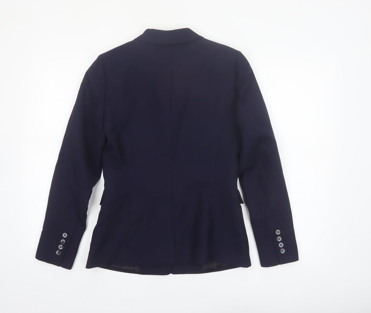 Reiss Women Blue Wool Blend Tailored One-Button Blazer UK 10