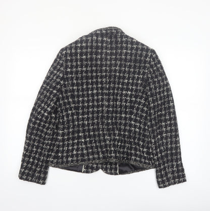 Viyella Women's Black Tweed Blazer Size 8 Classic Lined Jacket