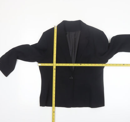 Richards Petites Black Blazer Jacket UK 14 Women's Single-Breasted Formal
