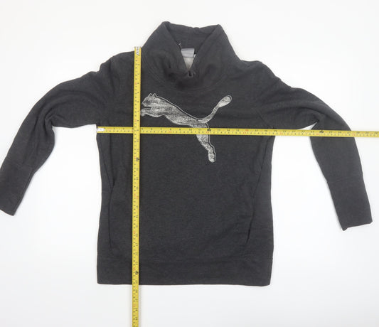 Puma Women’s Black Funnel Neck Pullover Sweatshirt Size 12
