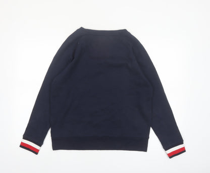 Tommy Hilfiger Womens Navy Blue Cotton Blend Pullover Sweatshirt M