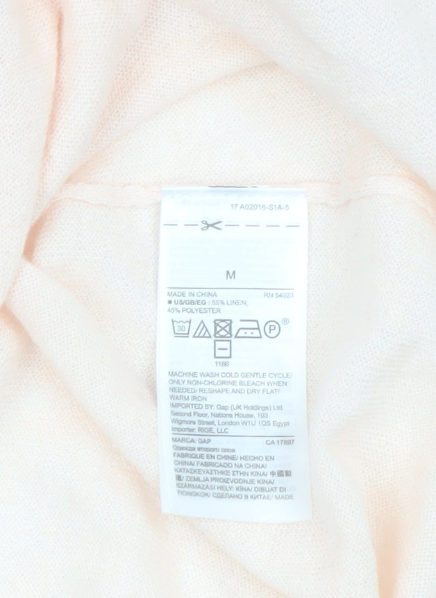 GAP Women’s Beige Linen Blend Open Front Cardigan M