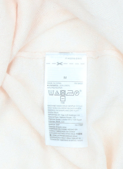 GAP Women’s Beige Linen Blend Open Front Cardigan M