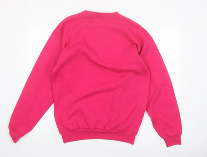 Disney Designs Women's Pink Mickey Donald Goofy Pullover Sweatshirt Large
