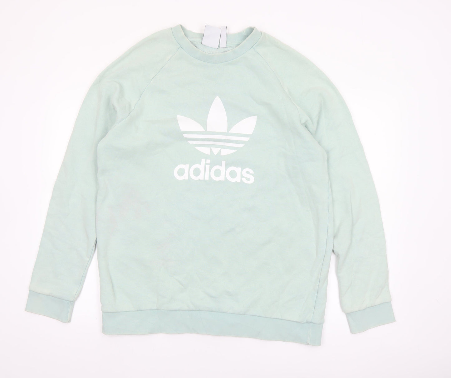 adidas Men's Green Logo Pullover Sweatshirt L Regular Fit