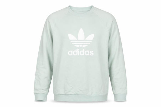 Front view of adidas Men's Green Logo Pullover Sweatshirt L Regular Fit
