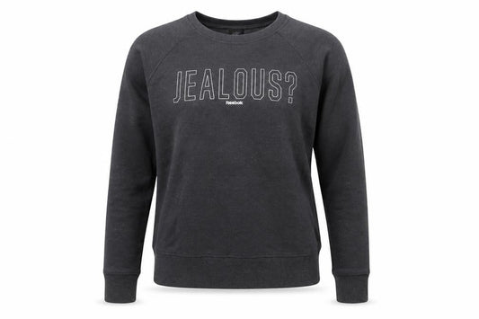Reebok Women Grey Pullover Sweatshirt Small Graphic Print
