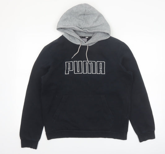 Puma Womens Black & Grey Pullover Hoodie Small Cotton Blend Casual