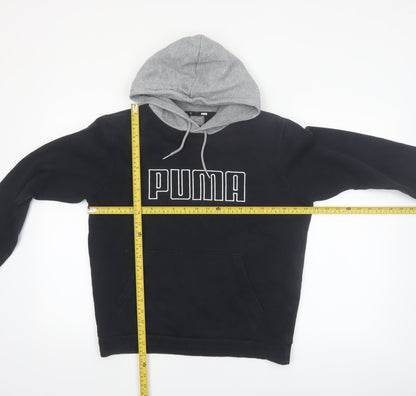 Puma Womens Black & Grey Pullover Hoodie Small Cotton Blend Casual