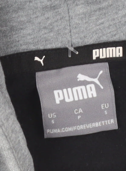 Puma Womens Black & Grey Pullover Hoodie Small Cotton Blend Casual