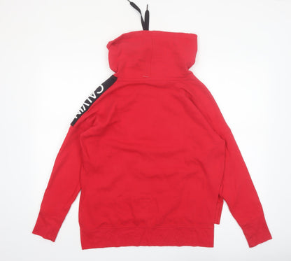 Calvin Klein Women’s Red Pullover Hoodie XS Cotton Blend