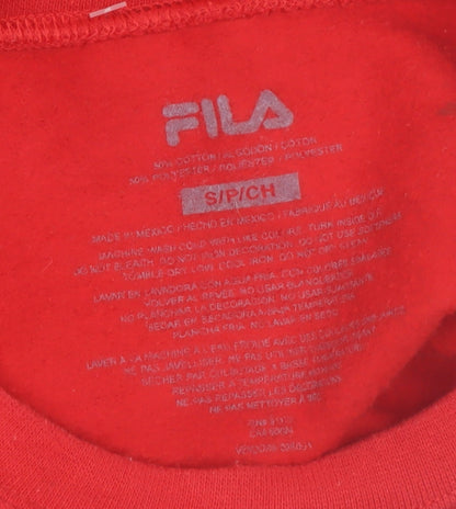 FILA Men's Red Crew Neck Logo Pullover Sweatshirt Size S
