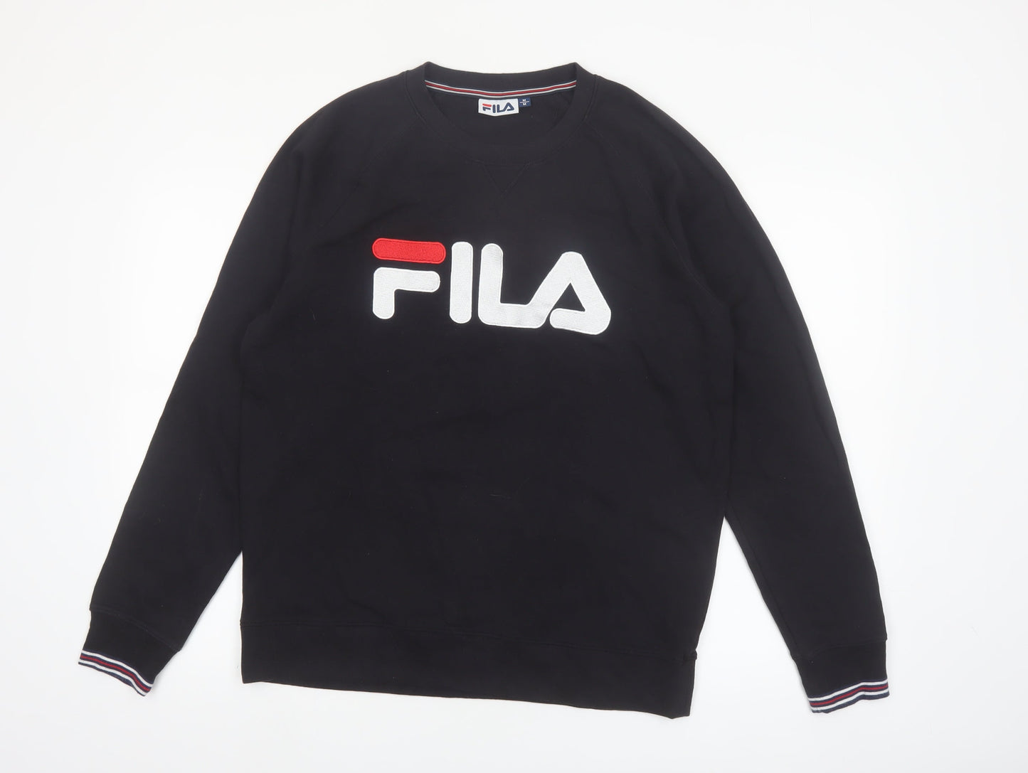 FILA Men's Black Crew Neck Logo Pullover Sweatshirt Size M