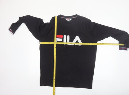 FILA Men's Black Crew Neck Logo Pullover Sweatshirt Size M