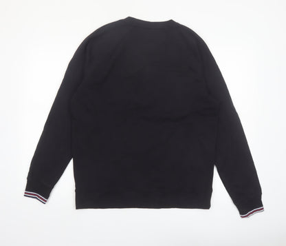 FILA Men's Black Crew Neck Logo Pullover Sweatshirt Size M