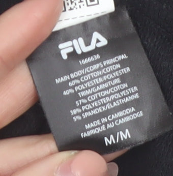 FILA Men's Black Crew Neck Logo Pullover Sweatshirt Size M