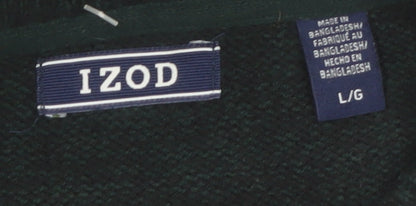 IZOD Men's Multicoloured Cotton Crew Neck Pullover Jumper L