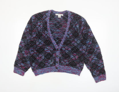 Lise J. Women's Multicoloured Chunky Knit V-Neck Cardigan M