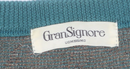 Gran Signore Women's Green Animal Print Cotton Blend Jumper M