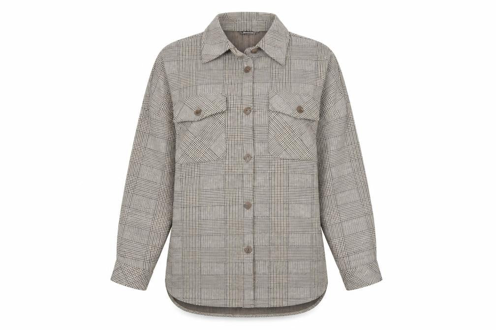 Stradivarius Women's Brown Check Tweed Button Jacket Size 8