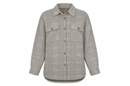 Stradivarius Women's Brown Check Tweed Button Jacket Size 8