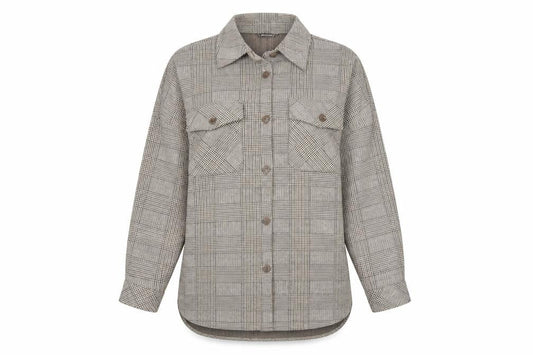 Stradivarius Women's Brown Check Tweed Button Jacket Size 8