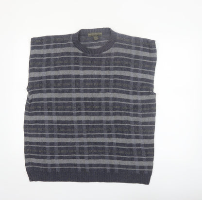 Liberty Sweaters Men's Grey Check Sleeveless Knit Vest M