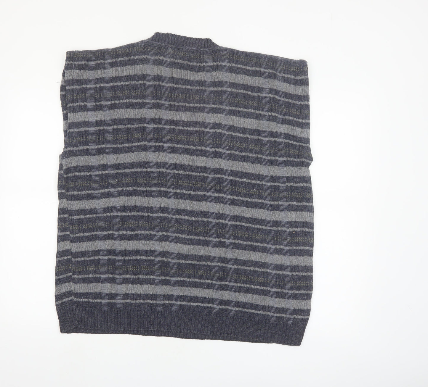 Liberty Sweaters Men's Grey Check Sleeveless Knit Vest M