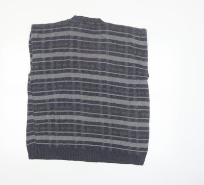 Liberty Sweaters Men's Grey Check Sleeveless Knit Vest M