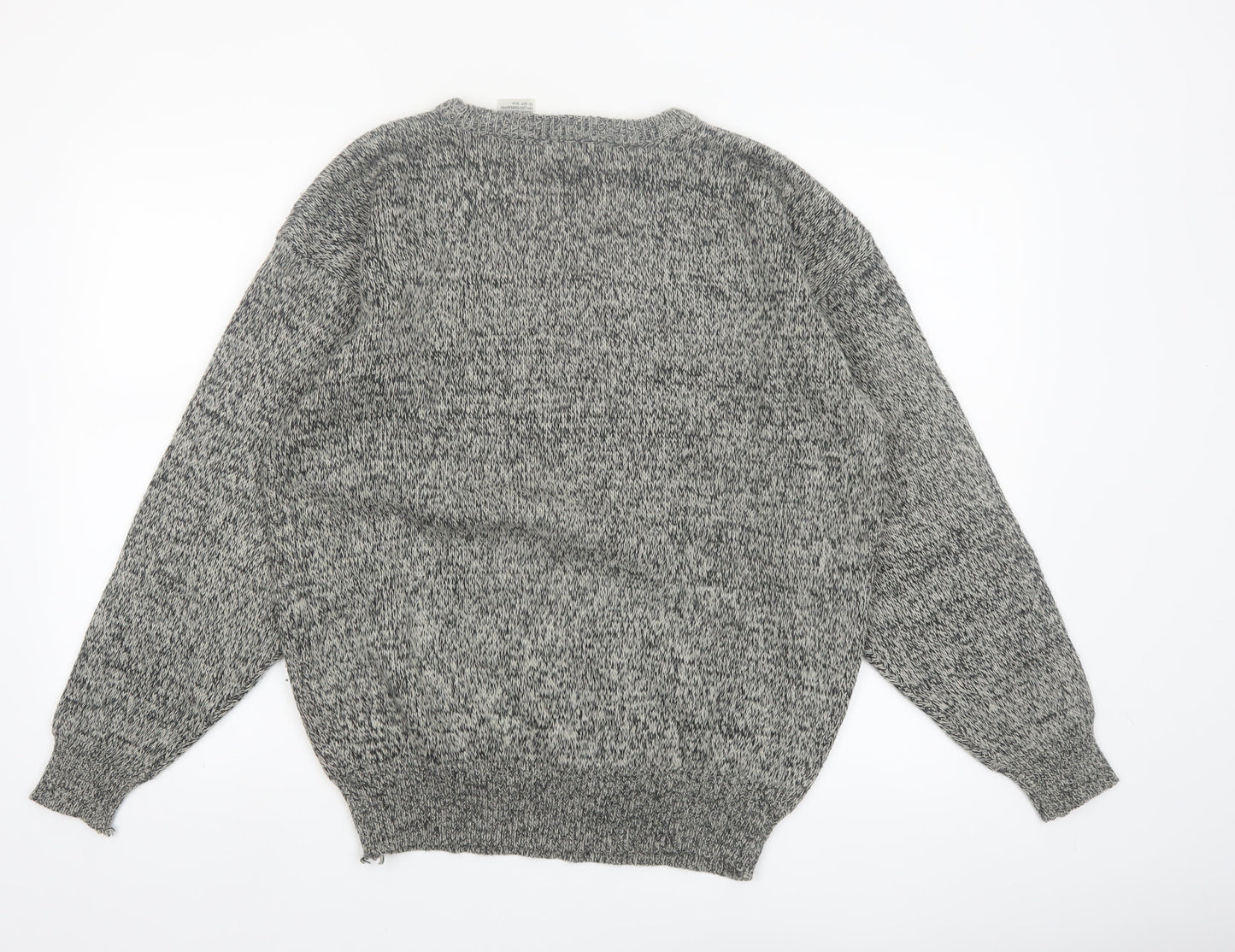 Gioni Designs Men's Grey Argyle Acrylic Knit Jumper M