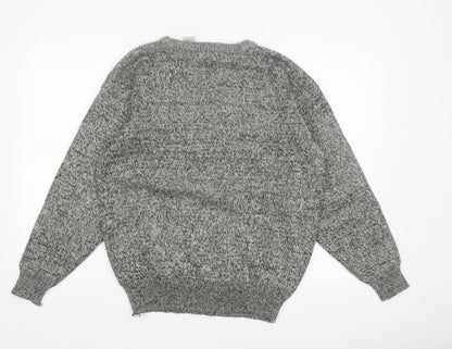 Gioni Designs Men's Grey Argyle Acrylic Knit Jumper M