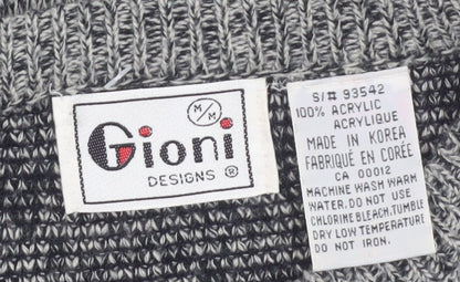 Gioni Designs Men's Grey Argyle Acrylic Knit Jumper M