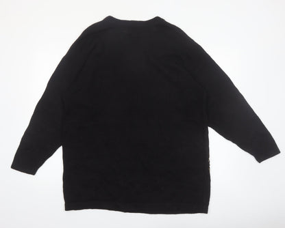 Victoria Jones Woman Black Jewel Embellished Knit Jumper XL