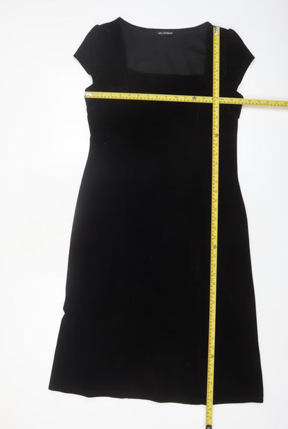 Marks and Spencer Women’s Black Velvet Sheath Dress Size 14
