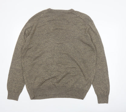 Dockers Men's Beige Argyle Knit Crew Neck Pullover Jumper Size L