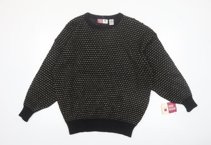 Sheridan Square Women Black Metallic Knit Jumper Size 14 Plus