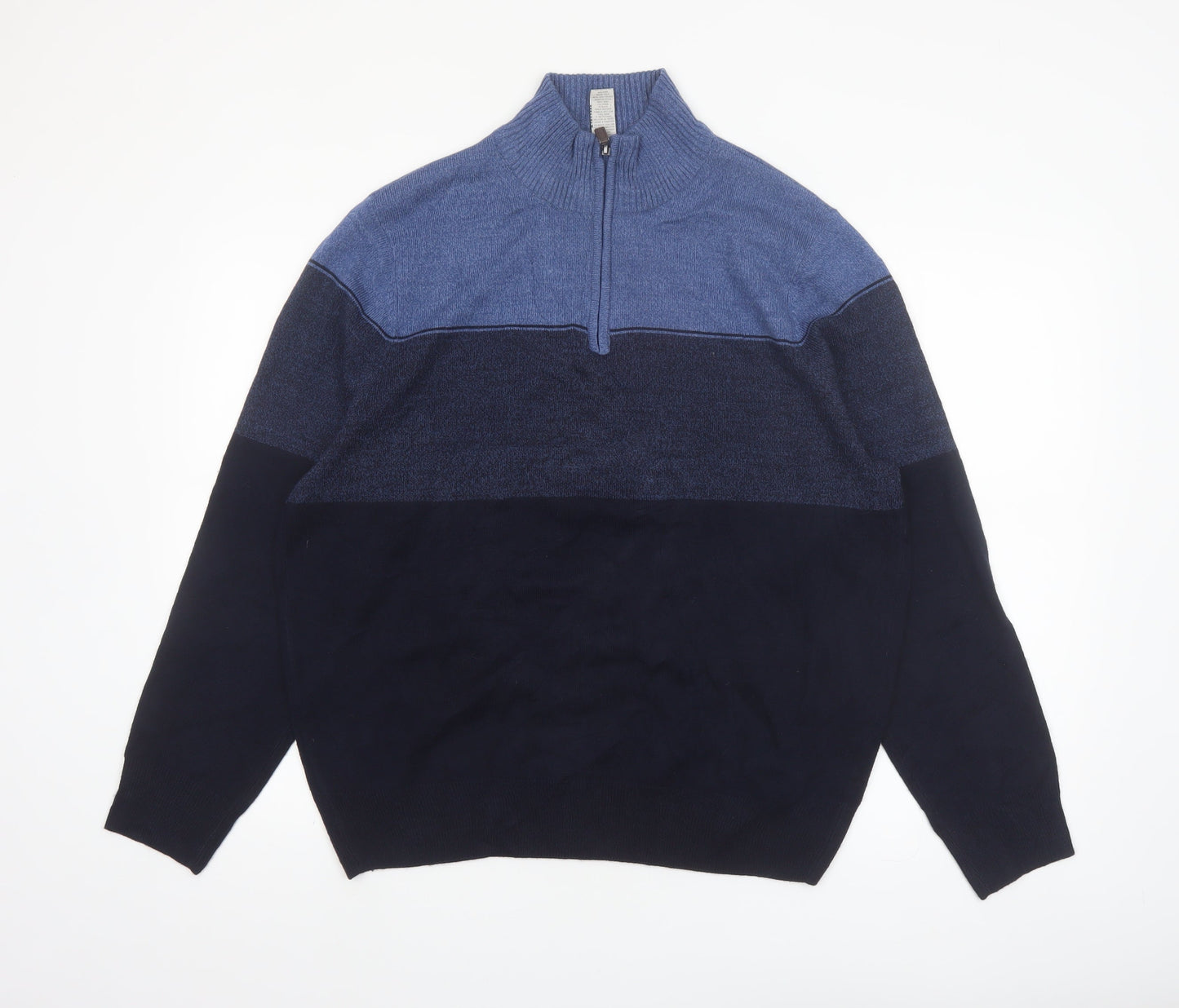 Mens UK Size L DOCKERS Blue 1/2 Zip Jumper