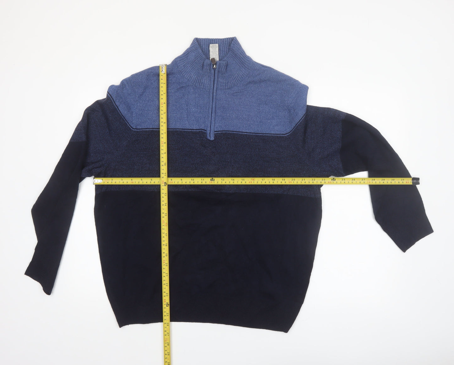 Mens UK Size L DOCKERS Blue 1/2 Zip Jumper