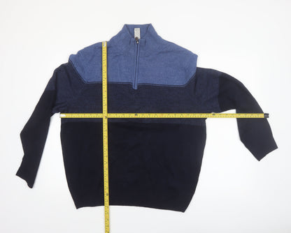 Mens UK Size L DOCKERS Blue 1/2 Zip Jumper