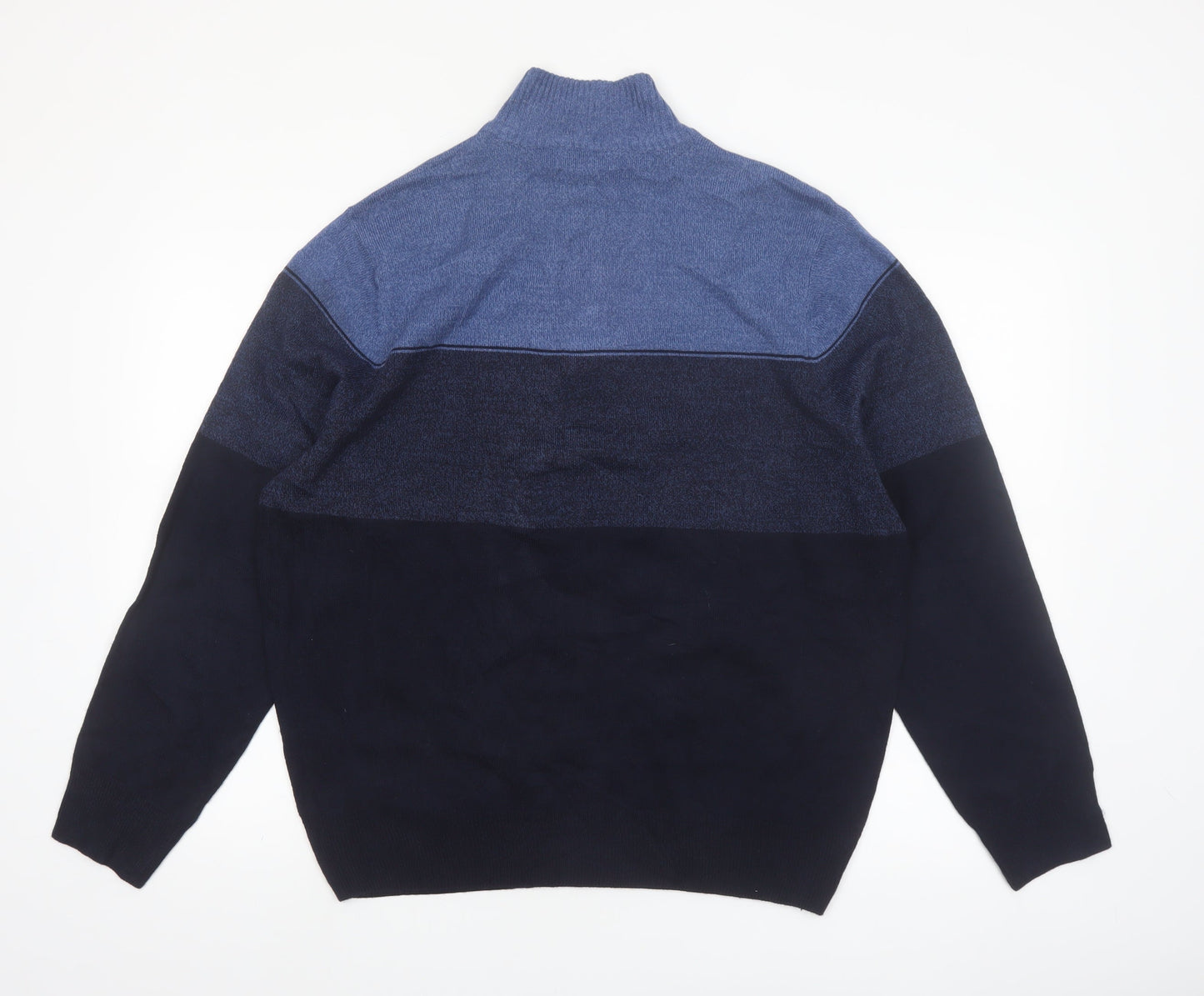 Mens UK Size L DOCKERS Blue 1/2 Zip Jumper