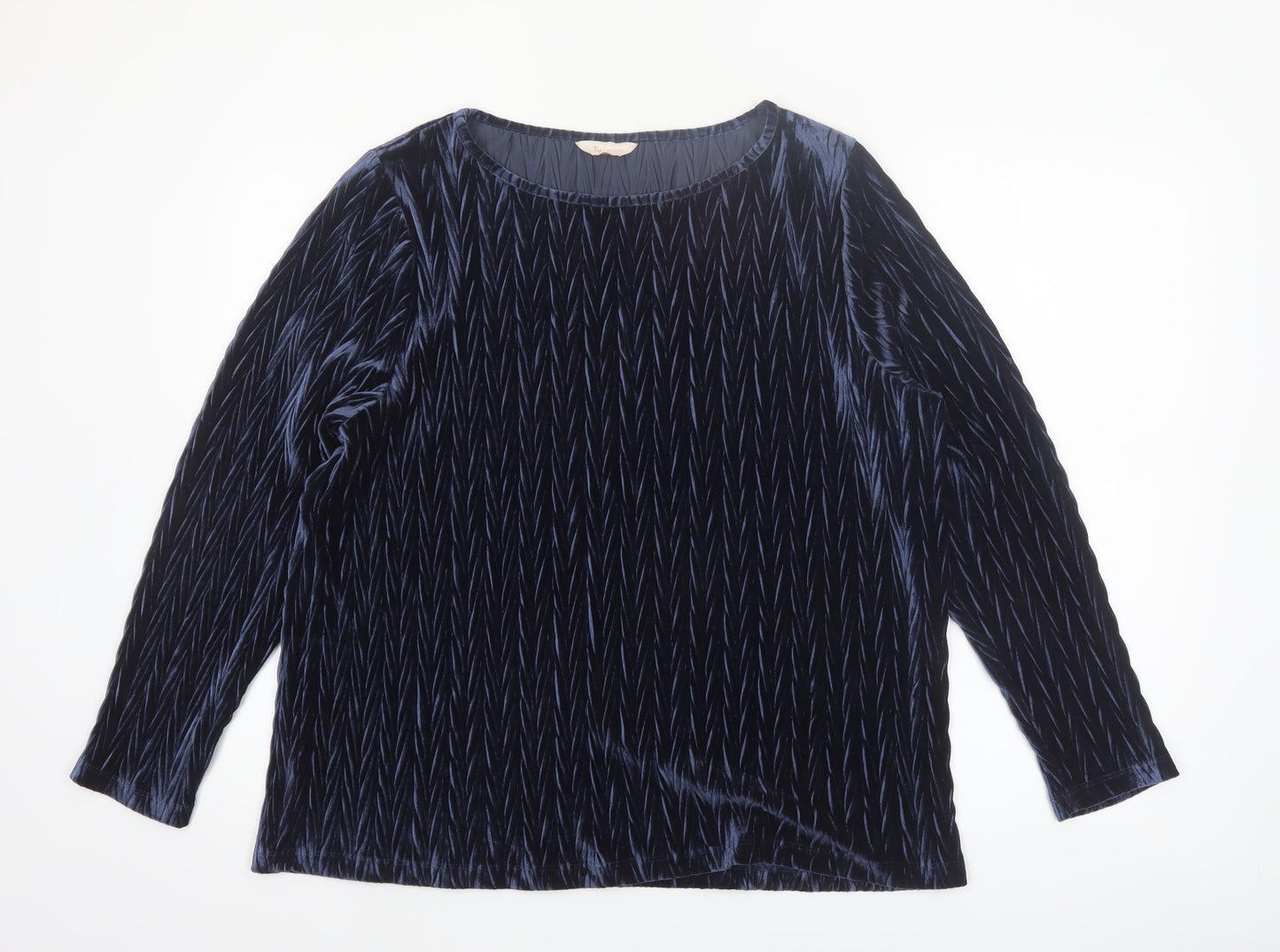 Tu Women’s Blue Velvet Long Sleeve Blouse Size 20