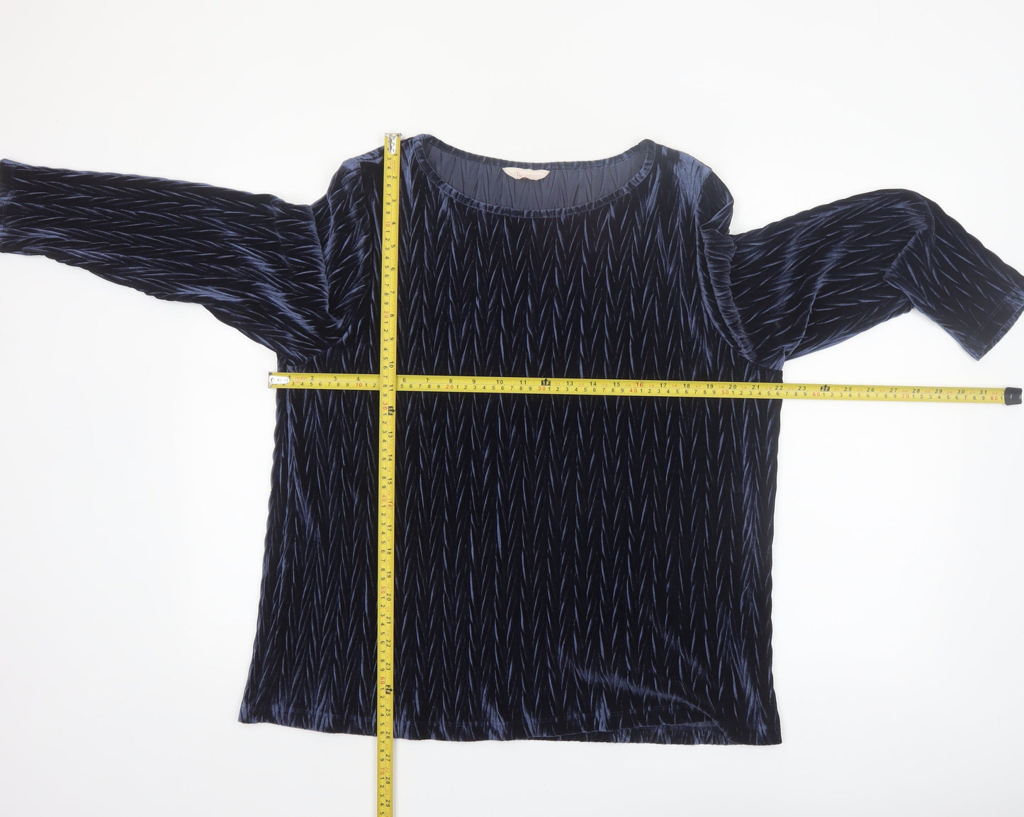 Tu Women’s Blue Velvet Long Sleeve Blouse Size 20