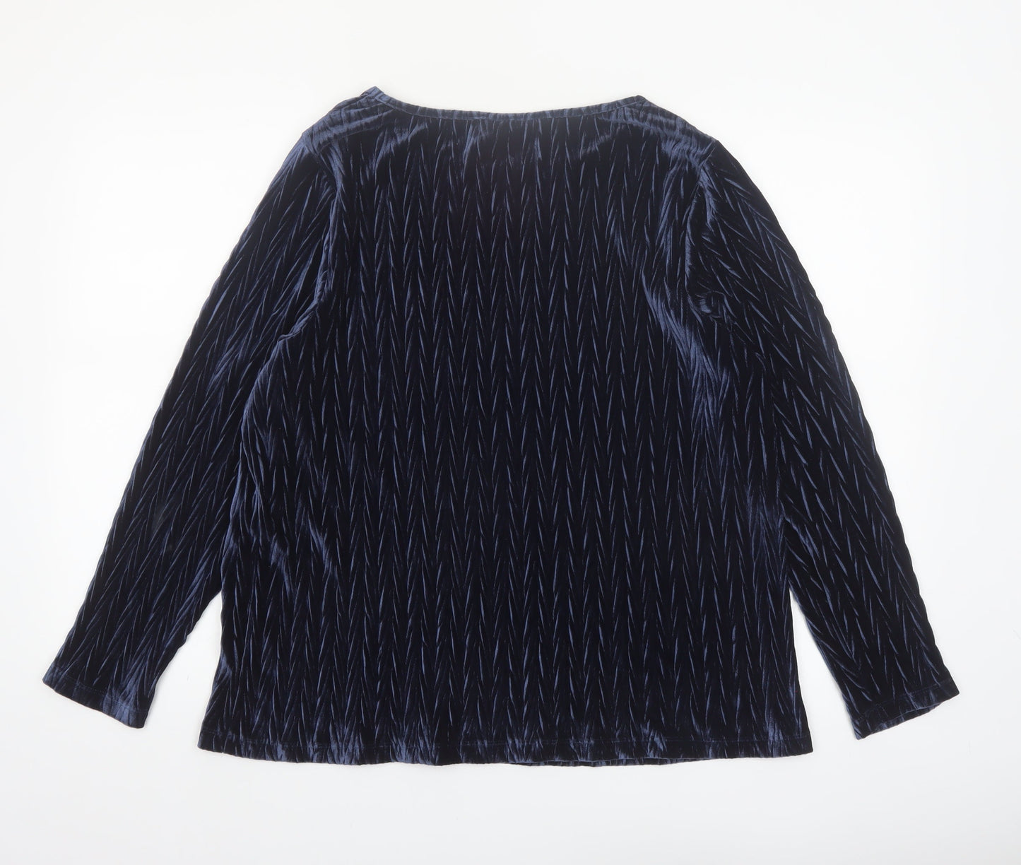 Tu Women’s Blue Velvet Long Sleeve Blouse Size 20