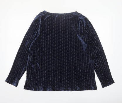 Tu Women’s Blue Velvet Long Sleeve Blouse Size 20