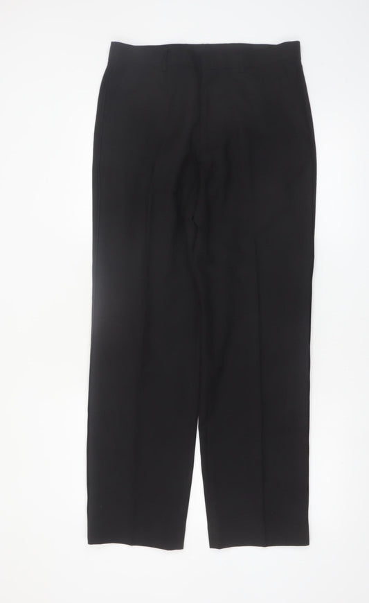 Marks and Spencer Men's Black 32x31 Regular Fit Dress Trousers