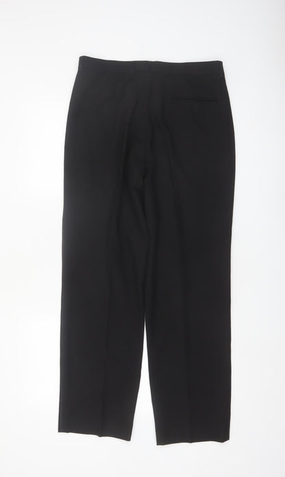Marks and Spencer Men's Black 32x31 Regular Fit Dress Trousers