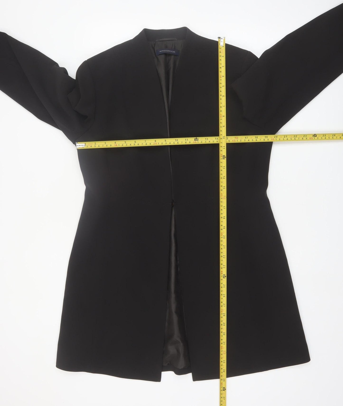 Windsmoor Women Black Size 16 Long Overcoat Classic Style
