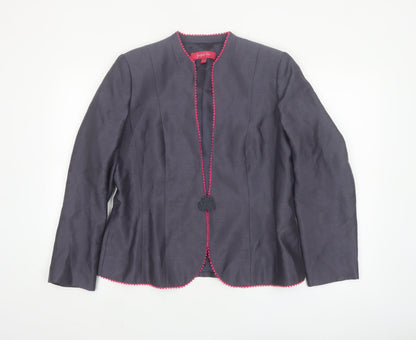 Jacques Vert Women's Grey Blazer UK 14 Formal Tailored Jacket